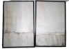 SIGNLEADER Grunge Duotone Tan Minimalist Landscape Neutral Artwork Wall Art Framed On Canvas 2 Pieces Print, 24" x 36" New In Box $299 - 3