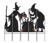 Glitzhome 34.5 in. H 5-Piece Halloween Metal Silhouette Witches with Cauldron Yard Stake or Wall Decor (2 Function) New In Box $99
