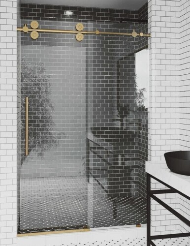 Vigo Elan 60-64" W x 74" H Sliding Frameless Shower Door with 3/8" Clear Glass VG6041MGCL6474 New in Box $1799