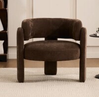 Wrought Studio 33" Modern Accent Chair with Curved Backrest and Three-Leg Base in brown New in Box $399