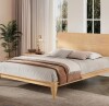 Latitude Run Mid-Century Modern Natural Wood Full Sized Bamboo Platform Bed Frame $399