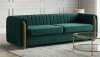 Mercer41 84.25" Modern Tufted Soft Velvet Round Arm Sofa in Dark Green Velvet New Shelf Pull $999