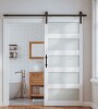 LDB 36" x 84" Tempered Frosted Glass Sliding Barn Door with Installation Hardware New Open Box $299