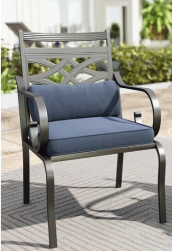 Canora Gray Patio Dining Armchair With Thick Seat Cushions & Lumbar Support Pillows New Open Box $399