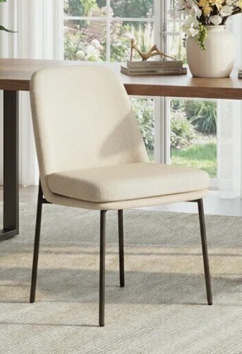 George Oliver Fabric Upholstered Parsons Side Chair Dining Chair in Beige New in Box $299