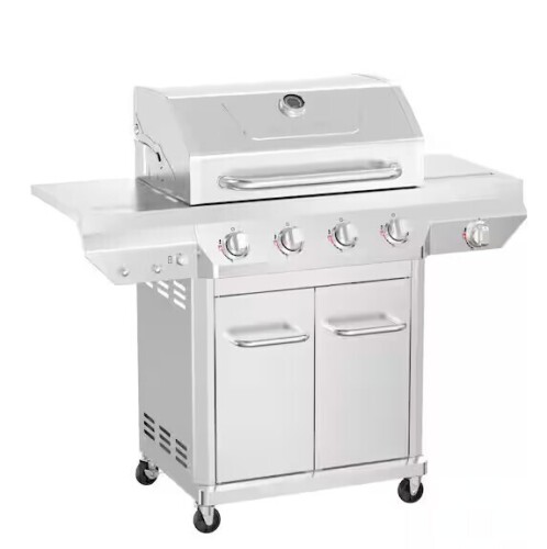 Nexgrill 4 Burner Stainless Steel Propane Gas Grill with Side Burner New in Box $599