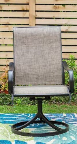 Phi villa Black Swivel Textile Metal Patio Outdoor Dining Chair New in Box $299