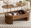 Harper & Bright 47.2 in. Dark Brown Oval MDF Coffee Table with Lift Top and Hidden Compartment $399
