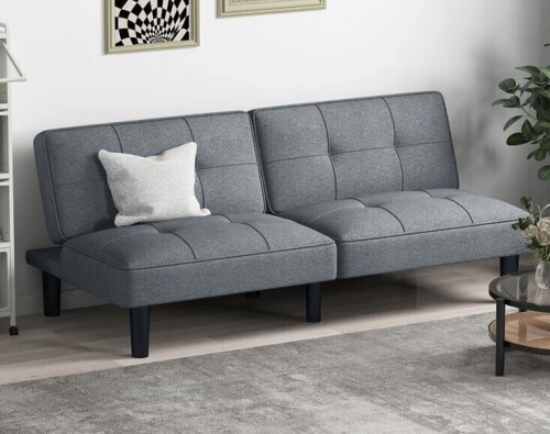 Ebern Designs Convertible Folding Futon Sofa Bed With 6-position Adjustable Backrest Cushion $599