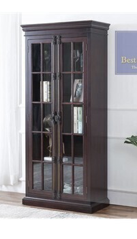 Best Master Furniture 2183 Curio Cabinet in Cherry New in Box $999