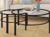Wrought Studio Gaia Glass Top Nesting Coffee Table in Blackened Bronze Finish New in Box $299