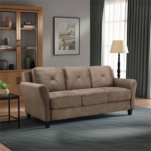 Lifestyle Solutions Harvard Sofa in Brown Microfiber Upholstery, New in Box $599