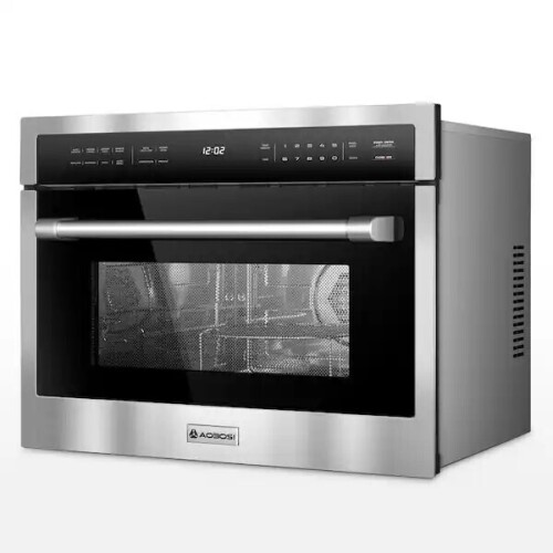 AOBOSI 24" Single Commercial Electric Wall Oven with Oven Convection Function and Microwave Modes in Stainless Steel, New in Box $1,299