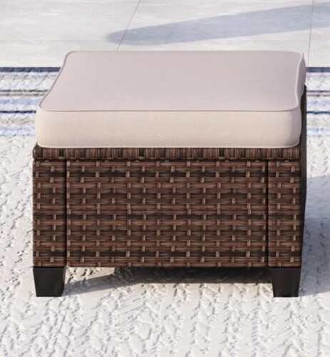Lark Manor&trade; Salem Wicker Outdoor Patio Ottoman New In Box $299