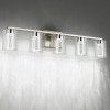 Mercer41 5-Light Brushed Nickel Vanity Light with 3 Color Modes with Clear Glass Shade New In Box $299
