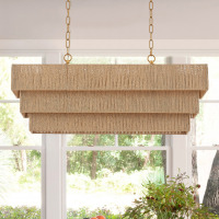 Mercer41 5 - Light Dimmable 3-Tier Rectangle Chandelier New In Box $399