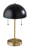 Adesso&reg; Bowie Table Lamp, 18"H, Antique Brass Base/Black Shade New In Box $199