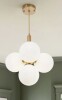 Mercer41 4 - Light Modern Sputnik Globe Chandelier with Opal Glass Shades, Adjustable Height New In Box $299