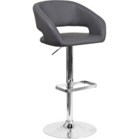 Wade Logan&reg; Amberlie Modern Upholstered Adjustable-Height Barstool with Footrest by Flash Furniture New In Box $299