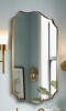 Winston Porter Anayalee Traditional Scalloped Rectangle Bathroom Vanity Mirror | Stainless Steel Frame, 24" x 40" New In Box $399