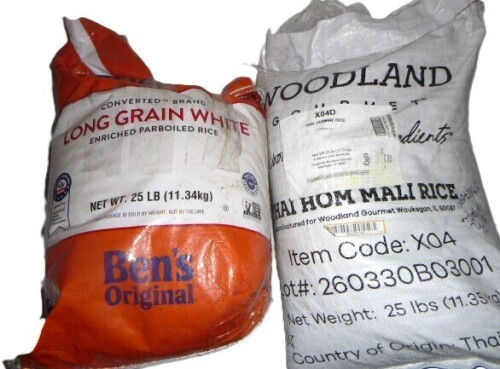 Ben's Original Long Grain White Rice, 25 lb / Woodland Gourmet Thai Jasmine Rice, 25 lb Assorted