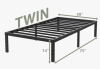 Alwyn Home Ebern Twin 14" Black Metal Platform Bedframe, No Box Spring Needed $199