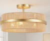 Willa Arlo&trade; Interiors 15.7" 3-Light Rope Drum Semi Flush Mount Ceiling Light New In Box $299