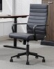 Ivy Bronx Amaiia Mid-back Ribbed Upholstered Swivel PU Leather Ergonomic Office Desk Chair, Conference Chair New In Box $399