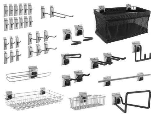 Newage Products Lockable Slatwall 40-Piece Accessory Kit - 55539 New In Box $499