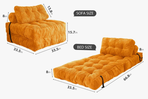 Trule Medium Corduroy Bean Bag Chair, Fold Floor Bean Bag Sofa Bed New In Box $199