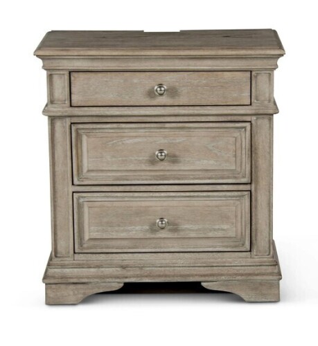 Steve Silver Highland Park 3- Drawer Nightstand in Driftwood $399
