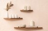 MH LONDON 36-in L x 8-in D x 1-in H Walnut Wood Rectangular Floating Shelf (3-Piece Set) New In Box $199