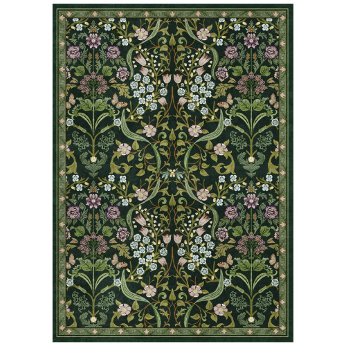 Dakota Fields 8' x 10' Farmhouse Floral Area Rug Washable with Non-Slip for Playroom Living Room Bedroom -Green $299