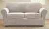 H.Versailtex Modern Velvet Plush High Stretch Sofa Slipcover with Elastic Bottom OATMEAL 2 Cushion Sofa $199