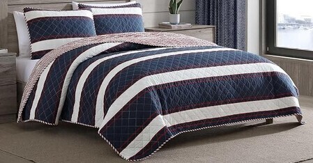 Nautica - Twin Quilt Set with Shams, Lightweight Bedding 2-Piece Bedding Set, Lightweight Warmth, Soft Comfortable Feel, Year-Round Comfort, Machine Washable New In Box $199