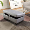 SumKea 35'' Ottoman with Storage, Leather Ottoman Foot Rest for Living Room Upholstered Footstool, Perfect Storage Ottoman Bench Bag Floor Chair for Bedroom or Entryway, Silver White New In Box $199