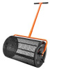 VEVOR Compost Spreader, 24.4-25.6" Height Adjustable Handle, 24" Wide, Lawn and Garden Peat Moss Roller with Side Latches, Powder Coated Steel Mesh Basket for Spreading Manure, Topsoil, Black New In Box $199