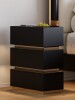 Lumio Black 3-Drawer Narrow LED Nightstand with Charging Station New In Box $299