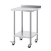 Ebern Designs 40" H x 24" W x 24" D Stainless Steel Prep Table with Backsplash, Adjustable Shelves New In Box $299