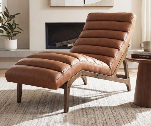 Latitude Run&reg; Modern Upholstered Chaise Lounge with Solid Wood Frame for Bedroom or Living Room New in Box $699