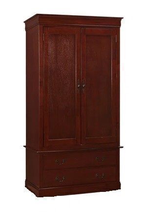 Red Barrel Studio Modern Oak Solid Wood Wardrobe Armoire in Concord Cherry Similar to Picture New Floor Model $1399