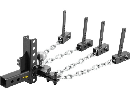 VEVOR Weight Distribution Hitch, 1000 lb Tongue Capacity Load Leveling Hitch with Sway Control, 2" Ball & 4" Drop/Rise & 4 Chains & Universal Frame Bracket, No-Bounce No-Sway Trailer Towing New In Box $299