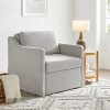 Serta Harvey 35" Convertible Accent Chair, Dream Coil Comfort, Easy Assembly, Linen, New in Box $699