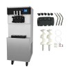 Vevor 2450-Watt Commercial Soft Ice Cream Machine 3-Flavors 5.3 to 7.4 Gal. Pre-Cooling at Night Auto Clean LCD Panel, Silver, (Similar to Picture), New Floor Model $2,499