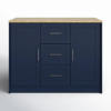Lark Manor Allycia 45.5'' W Solid and Manufactured Wood Kitchen Island with Butcher Block Top, Insignia Blue, New in Box $599