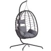 LHBcraft DEgg Chair with Stand, Patio Wicker LHBcraft Hanging Chair, Hammock Swing Chair, 350LBS Capacity, New in Box $399