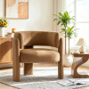 Wrought Studio 33" Wide Upholstered Modern 3-Legs Barrel Accent Chair, Khaki, New in Box $499