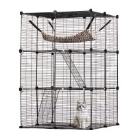 VEVOR Large Cat Cage, DIY Detachable Metal Wire Durable Cat Enclosure, with Hammock, Fit for Cats Exercise Indoor ? Outdoor, Ease of Assembly, Black, New in Box $299