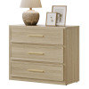 Hokku Designs Cesiro Accent 3 - Drawer Nightstand, Natural, New in Box $399