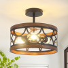 17 Stories Elgina 3-Light 13 inch Modern Semi Flush Mount Ceiling Light Fixture for Dining Room Living Room Foyer Entryway Kitchen $399